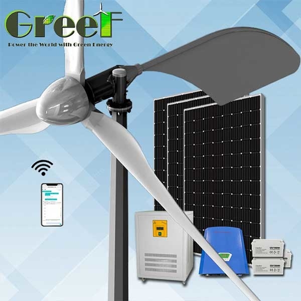 代替エネルギー 3 段階のグリッドは、横軸の風力発電システム 1KW を結びました