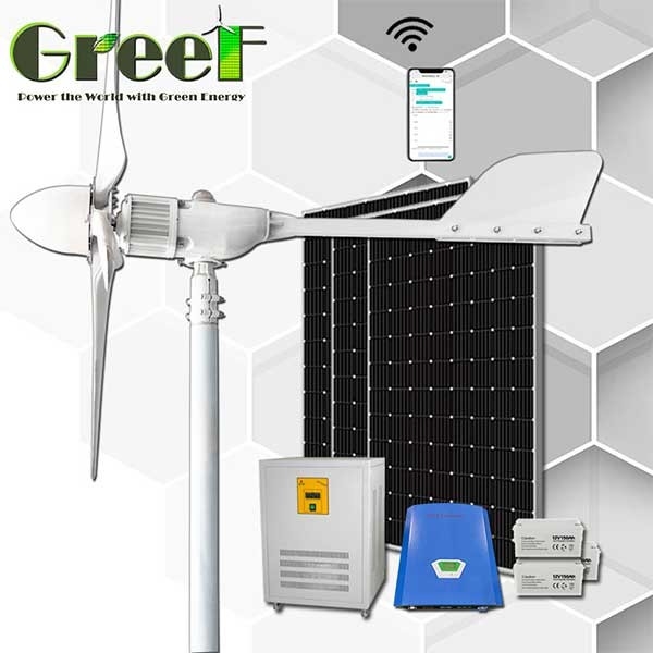 2KW小型オン/オフ格子家の電気のための太陽雑種の風力発電機のタービン