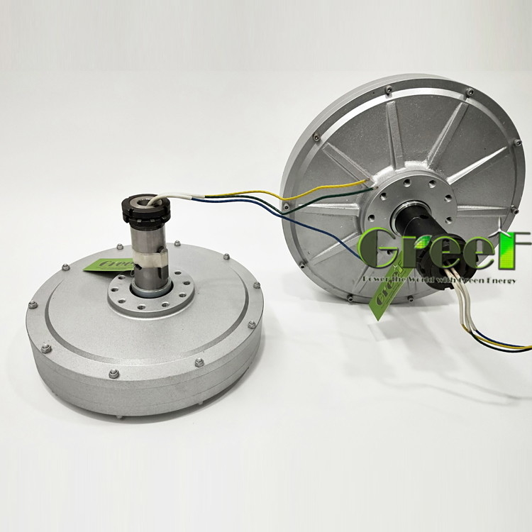 ディスクコアレス垂直永久磁石発電機 低回転500w-30kw