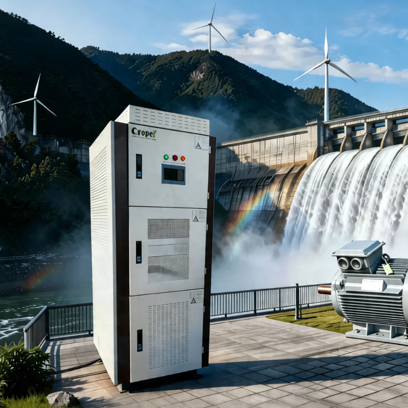 水力発電プロジェクト用の水門モーター制御PWMダンプ負荷保護とLCDタッチスクリーン付きハイブリッド変換機